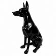 Statue Doberman en résine noire assis 38 cm - 5