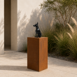 Statue Doberman en résine noire assis 38 cm - 6