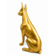 Statue Doberman en résine dorée assis 38 cm - 4