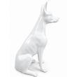Statue Doberman en résine blanche assis 38 cm - 1