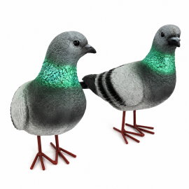 Statue pigeon en résine réaliste 30 cm — lot de 2