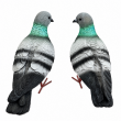 Statue pigeon en résine réaliste 30 cm — lot de 2 - 4
