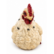 Statue poule en résine réaliste crème 22 cm - 4