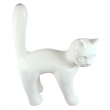 Statue chat en résine blanche XXL 95 cm - 1