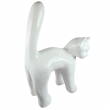 Statue chat en résine blanche XXL 95 cm - 2