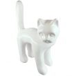 Statue chat en résine blanche XXL 95 cm - 3