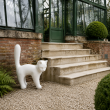 Statue chat en résine blanche XXL 95 cm - 6