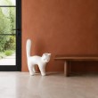 Statue chat en résine blanche XXL 95 cm - 7