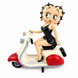 Statue Betty Boop en résine sur scooter vintage 23 cm