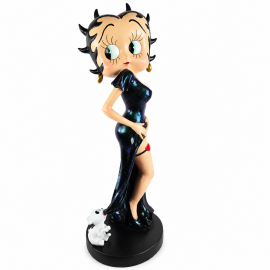 Statue Betty Boop en résine robe de soirée et chien 100 cm