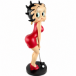 Statue Betty Boop en résine golfeuse robe rouge 94 cm - 3