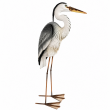 Statue héron cendré en résine pattes métal 80 cm - 4