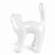 Statue chat en résine blanche design 67 cm - 1