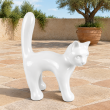 Statue chat en résine blanche design 67 cm - 6