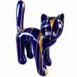 Statue chat en résine bleu et or design 67 cm - 2