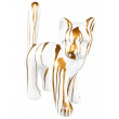 Statue chat en résine blanc et or design 67 cm - 2