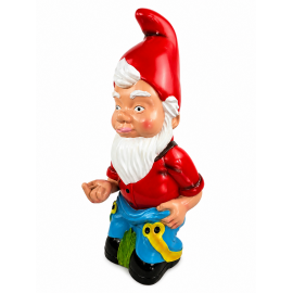 Statue nain de jardin doigt d'honneur en résine 60 cm