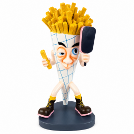 Statue figurine frites tableau d'écriture en résine 43 cm