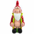 Statue nain de jardin humoristique en résine veste ouverte 60 cm - 1