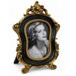 Cadre photo baroque noir et doré de 31 cm en résine, pour photo 13 × 18 cm, vue de face - 1