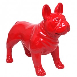 Statue CHIEN bouledogue Français rouge - 90 cm