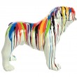 Statue en résine CHIEN bouledogue anglais multicolore - 90 cm