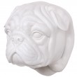 Statue tête de chien BOULEDOGUE anglais en résine blanche - 23 cm