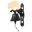 CLOCHE de porte en fonte statue cochon - 37 cm