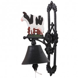 CLOCHE de porte en fonte statue vache - 32 cm