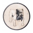 Plaque de garde statue chien BOULEDOGUE Anglais en fonte - 24 cm