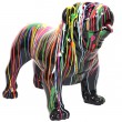 Statue en résine CHIEN bouledogue anglais noir et multicolore - 90 cm