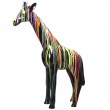 Statue en résine girafe multicolore - 110 cm