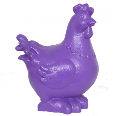 Statue en résine poule violette - 42 cm