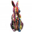 Statue en résine Lapin multicolore Léon - 53 cm