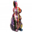 Statue en résine Lapin multicolore Léon - 53 cm