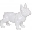 Statue CHIEN bouledogue Français blanc - 45 cm