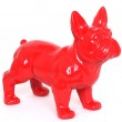Statue chien bouledogue Français rouge en résine - 45 cm