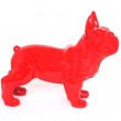 Statue chien bouledogue Français rouge en résine - 45 cm