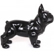 Statue chien bouledogue Français noir en résine - 45 cm