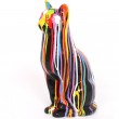 Statue en résine chat multicolore Robert - 40 cm