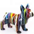 Statue bouledogue Français en résine multicolore Martin 50 cm