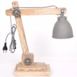 Lampe vintage en bois clair et fer couleur gris atelier réglable - 67 cm