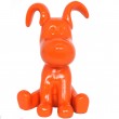 Statue chien Snoopy orange en résine - 28 cm