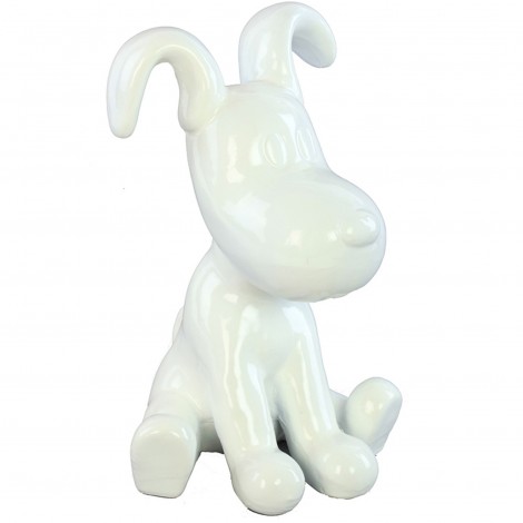 Statue chien blanc Snoopy en résine - 28 cm