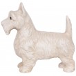 Statue chien Scottish en fonte couleur blanc - 22 cm