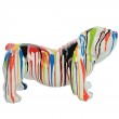 Statue en résine CHIEN bouledogue anglais multicolore - 60 cm