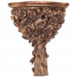 Console d'applique murale étagère dorée en résine bouquet de fleurs patine antique - 40 cm