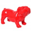 Statue bouledogue anglais en résine rouge aspect lisse 60 cm