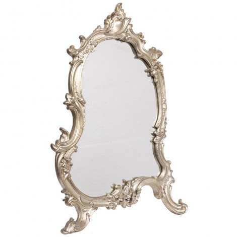 Miroir argenté à poser ou à fixer de style louis XV - 56 cm
