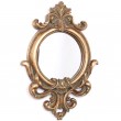 Miroir doré rond en résine de style louis XV - 60 cm